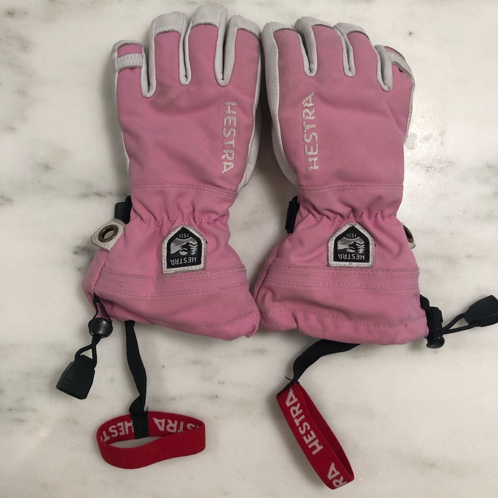 Hestra Girls Pink Ski gloves size 3 (fit ages 5-7)